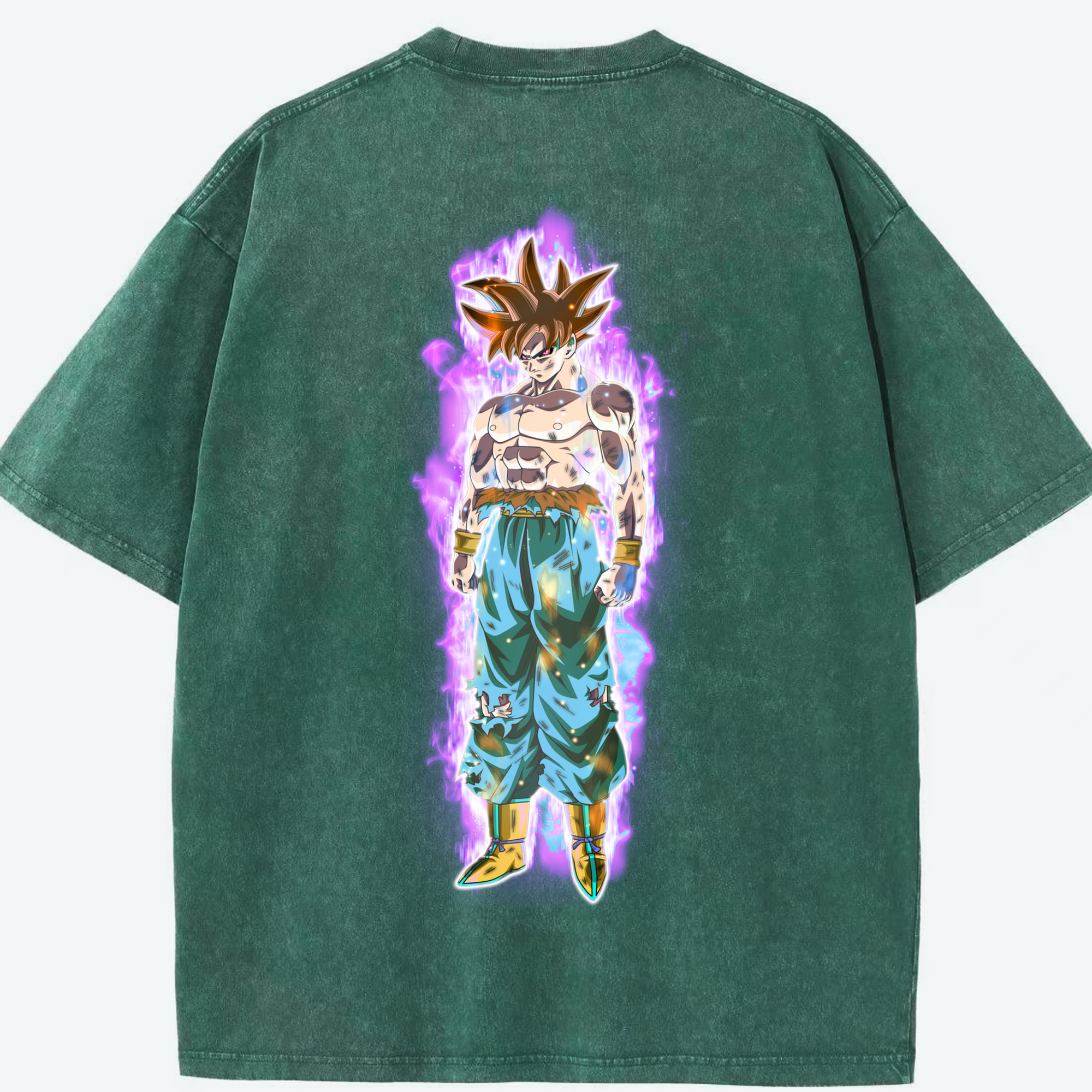（画像用） ドラゴンボール 孫悟空（そん ごくう）Son Goku カカロット DRAGON BALL Kakarotto 綿100% ヴィンテージ風 半袖Tシャツ（背面プリント）